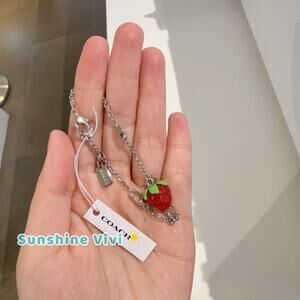 NWT COACH CBB21 Strawberry Charm Bracelet Silver/Multi